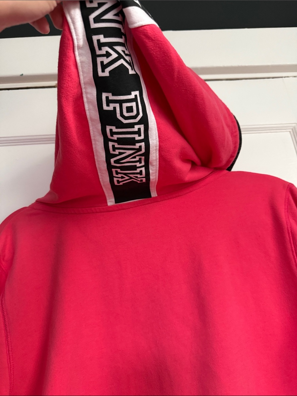 PINK Victoria's Secret Hot Pink Full-Zip Utility Hoodie Y2K Vintage Sz M - Picture 9 of 10